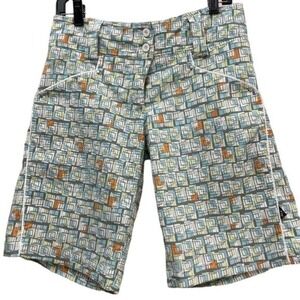 N'VO Golf Bermuda Shorts Geometric‎ Print Pockets White Trim Women's Size 6